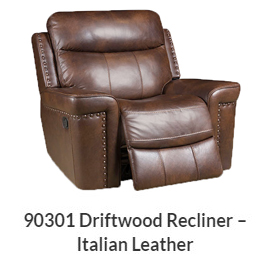  Driftwood Recliner Italian Leather