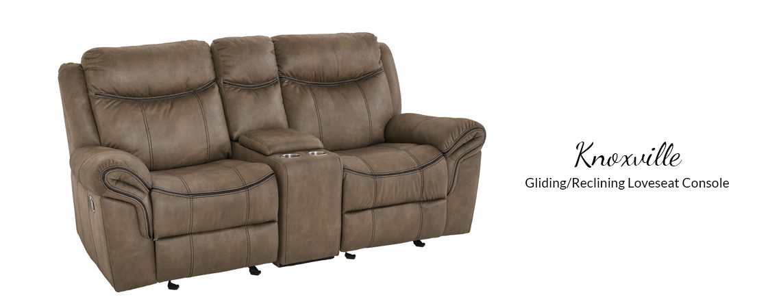 L422000 Knoxville Brown Awfco Catalog, Wyatt Reclining Sofa With Drop Down Table And Drawer