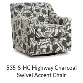  Highway Charcoal Swivel Accent Chair