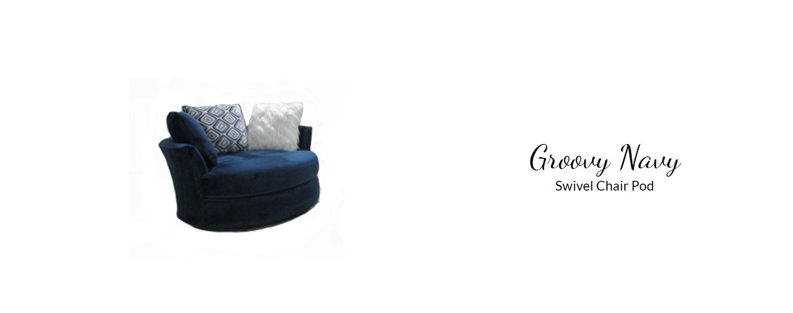 Image 1 of Groovy Navy Sectional